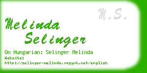 melinda selinger business card